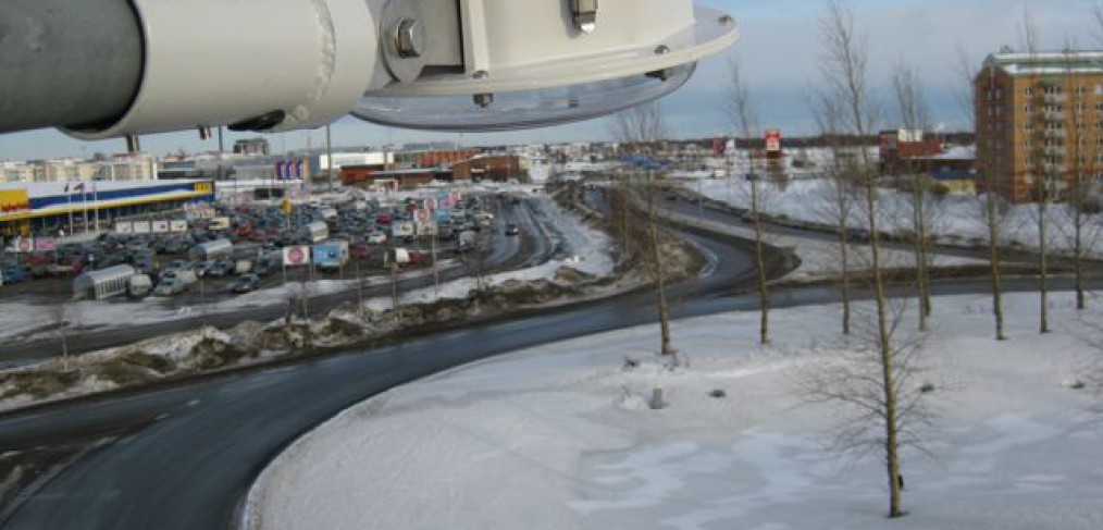 LED-belysning i rondellen i Haparanda