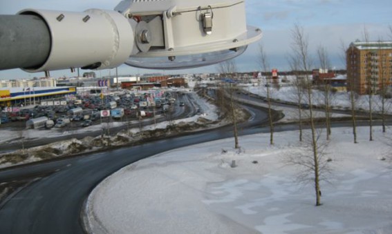 LED-belysning i rondellen i Haparanda