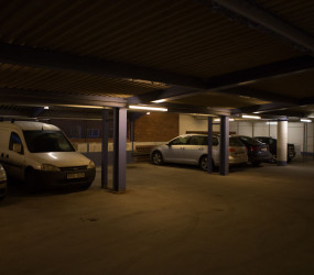Smart LED-belysning i Greenparks parkeringsgarage