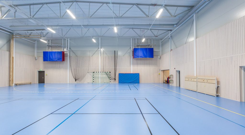 LED i gymnastikhall ger bättre förutsättningar för idrottsutövarna
